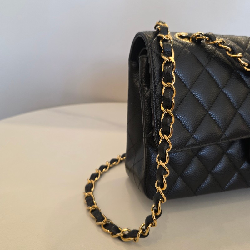 [現省10萬香奈兒經典黑金😍] Chanel 黑荔枝皮金釦CoCo25肩背口蓋包-11