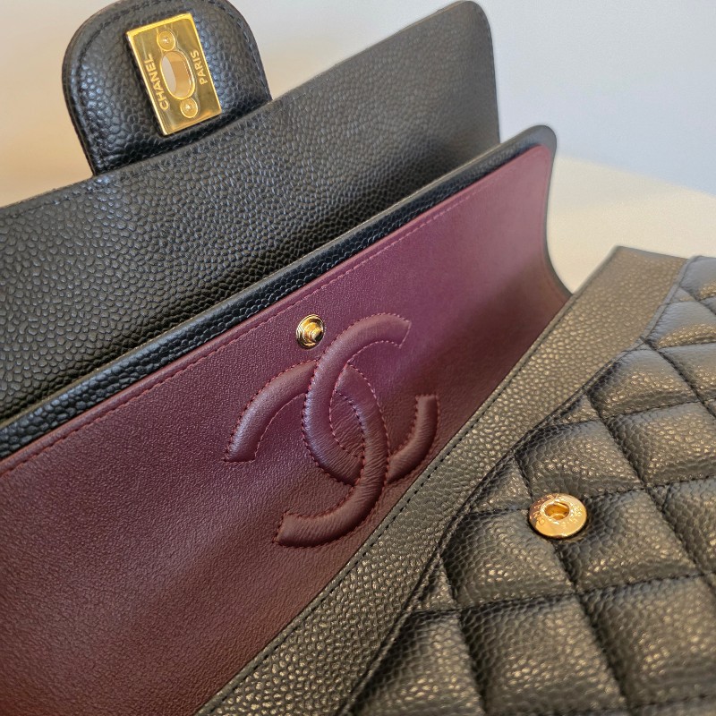 [現省10萬香奈兒經典黑金😍] Chanel 黑荔枝皮金釦CoCo25肩背口蓋包-12