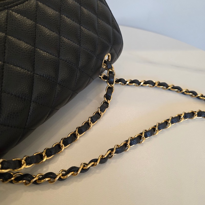 [現省10萬香奈兒經典黑金😍] Chanel 黑荔枝皮金釦CoCo25肩背口蓋包-14