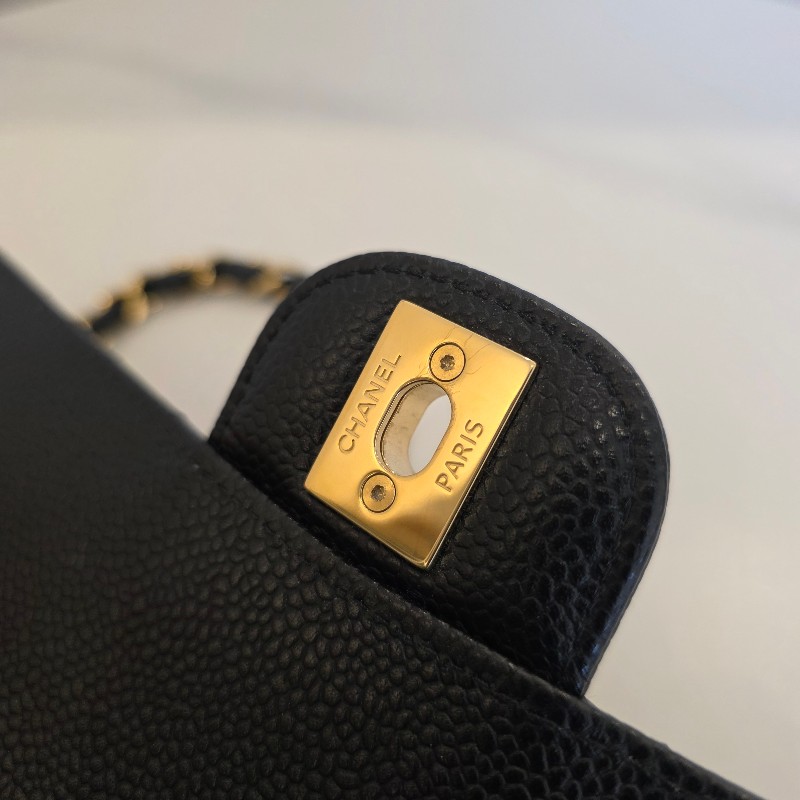 [現省10萬香奈兒經典黑金😍] Chanel 黑荔枝皮金釦CoCo25肩背口蓋包-20