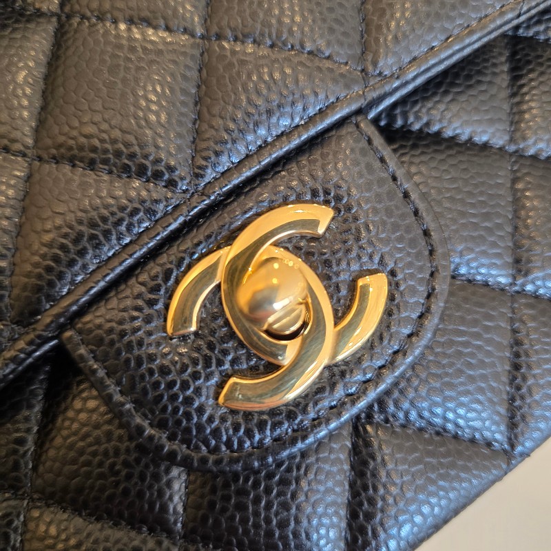 [現省10萬香奈兒經典黑金😍] Chanel 黑荔枝皮金釦CoCo25肩背口蓋包-21