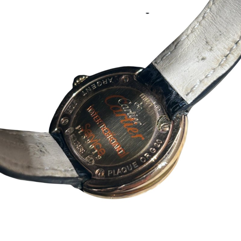 CARTIER MUST DE CARTIER VERMEIL 女錶 銀鍍K金 石英腕錶-1