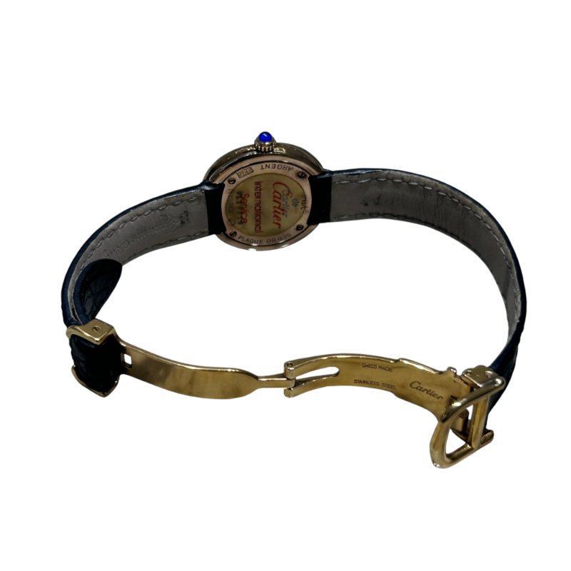 CARTIER MUST DE CARTIER VERMEIL 女錶 銀鍍K金 石英腕錶-6