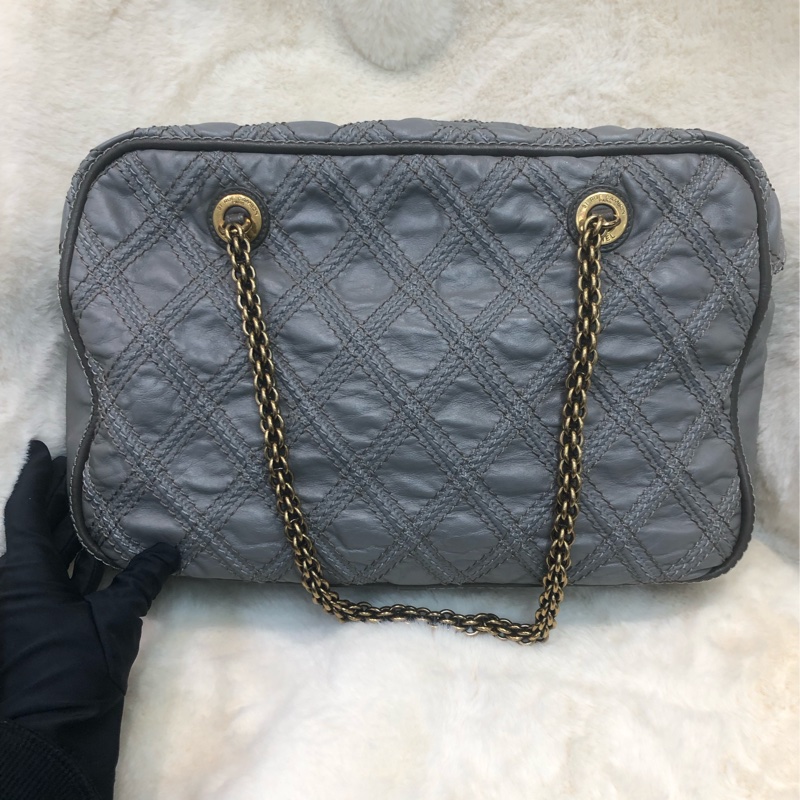 Chanel 灰色外縫線 鏈條 上肩 XA231-1