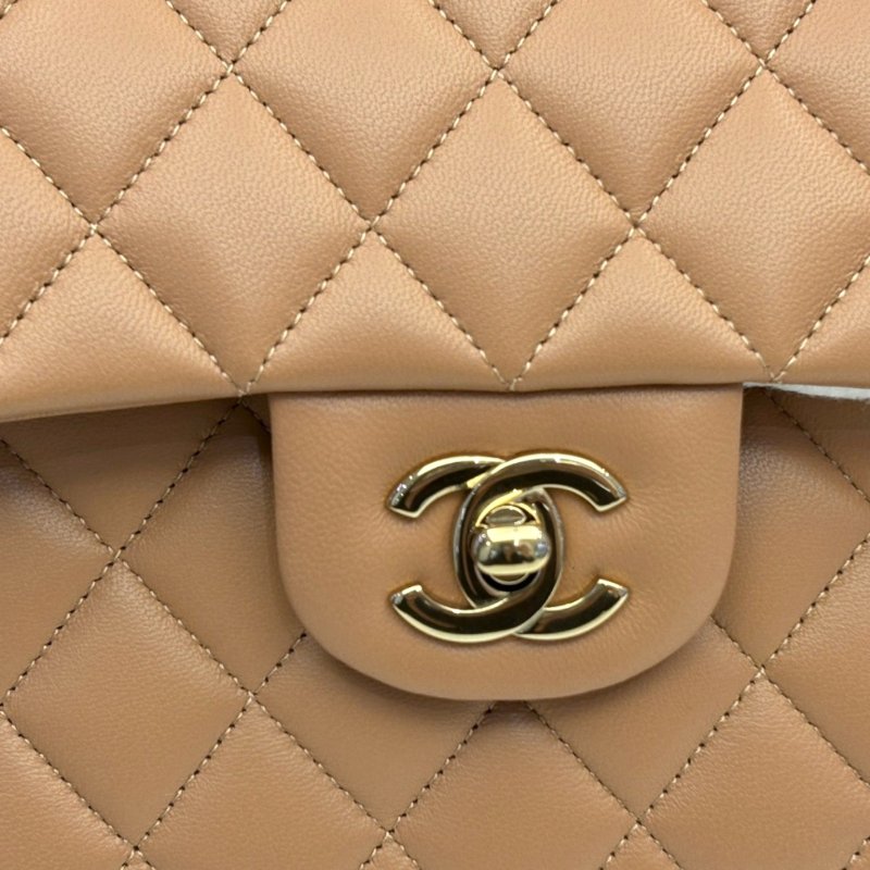 Y2002-CHANEL 泰奶色羊皮金釦COCO23 A01113-5