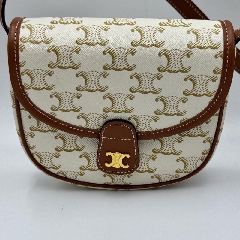 賽琳/Celine 老花凱旋門馬鞍mini單肩斜挎包 15*4*11-0