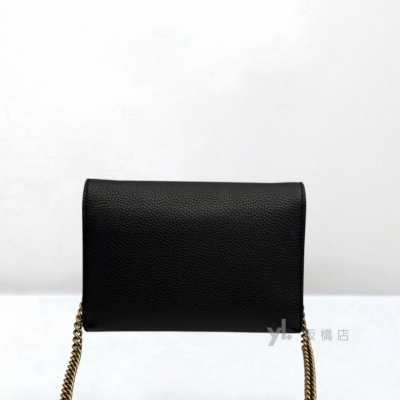 Y2003-GUCCI GG Marmont 黑牛皮肩背包 401232-3