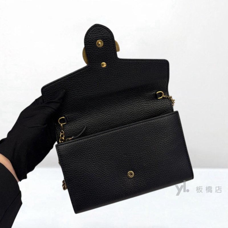 Y2003-GUCCI GG Marmont 黑牛皮肩背包 401232-5