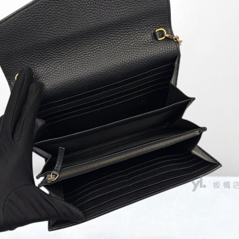 Y2003-GUCCI GG Marmont 黑牛皮肩背包 401232-6