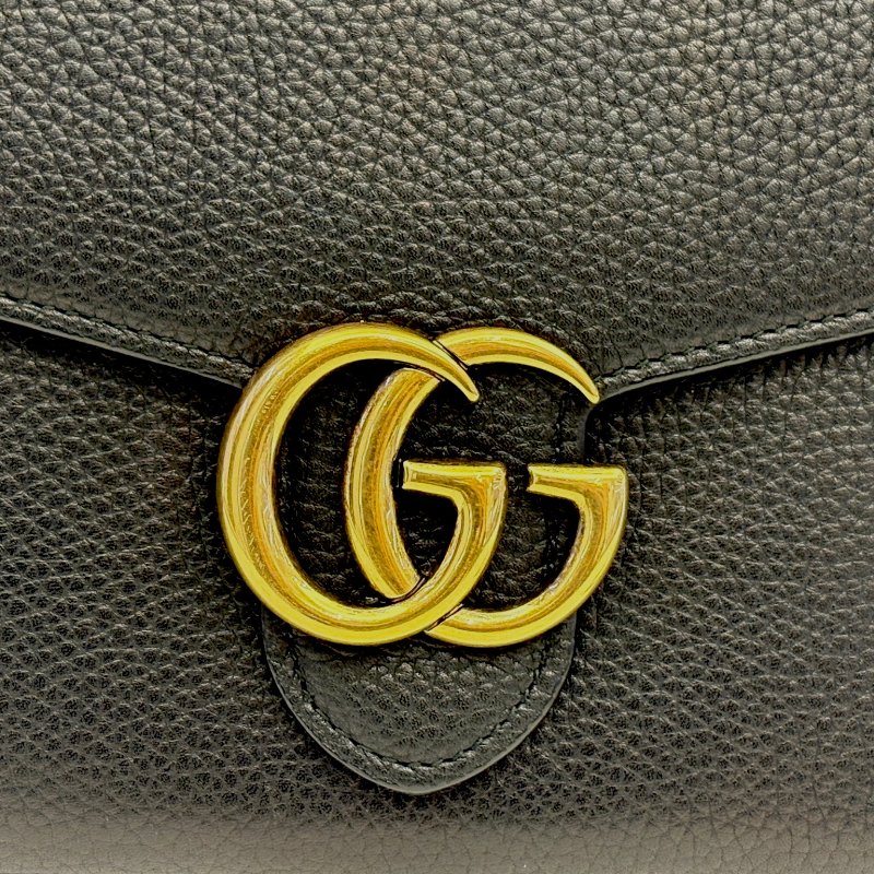 Y2003-GUCCI GG Marmont 黑牛皮肩背包 401232-7