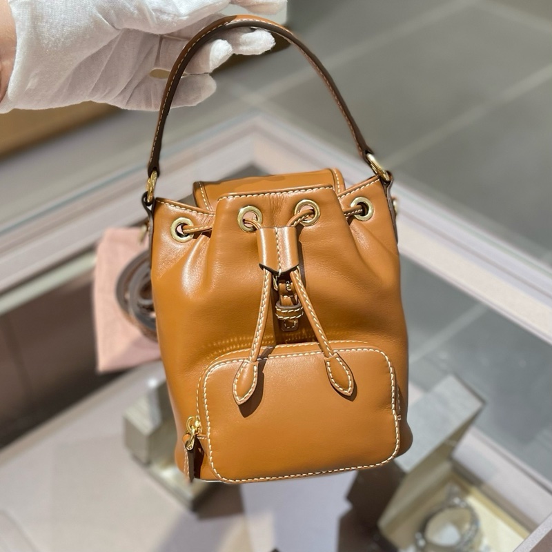 MIU MIU缪缪品牌徽标牛皮革 双肩包手提包-2