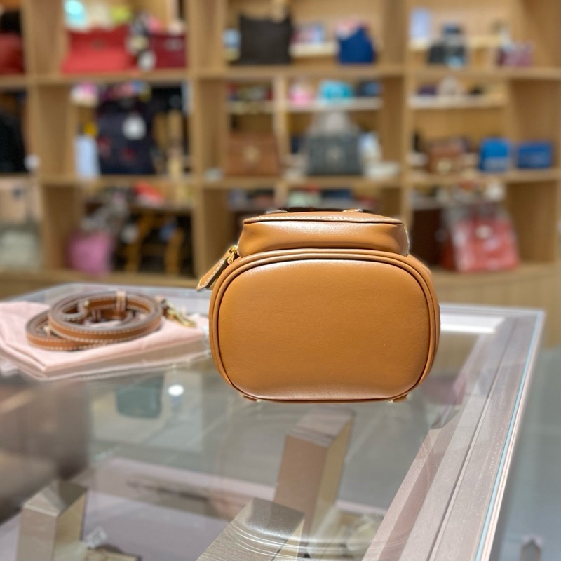 MIU MIU缪缪品牌徽标牛皮革 双肩包手提包-3