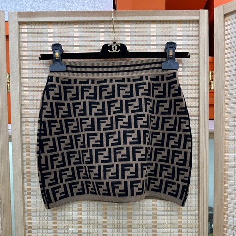 Fendi芬迪 滿印針織短裙 8A