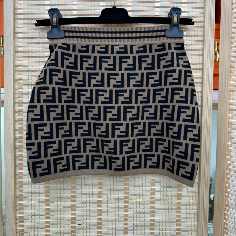 Fendi芬迪 滿印針織短裙 8A-1