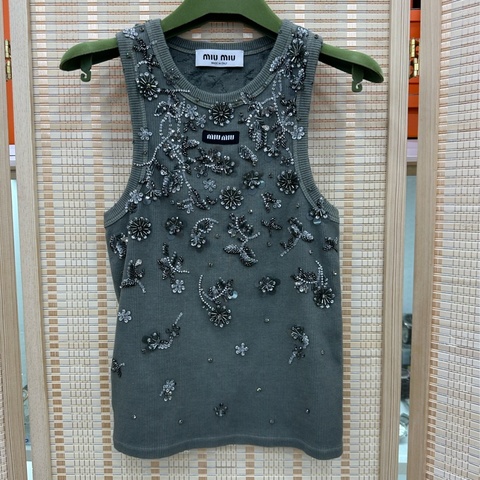 Miumiu 25ss重工亮片背心 S碼