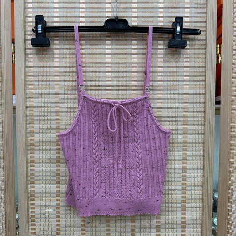 Chanel/香奈兒25p爆款粉紅吊帶背心 34碼