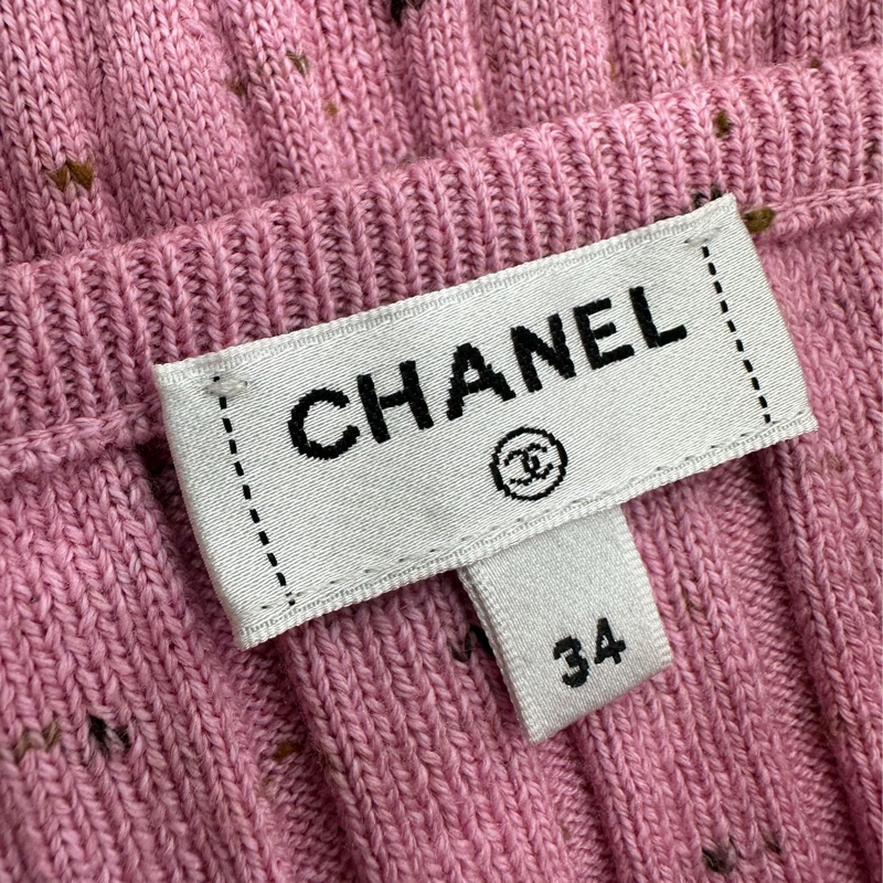 Chanel/香奈兒25p爆款粉紅吊帶背心 34碼-3