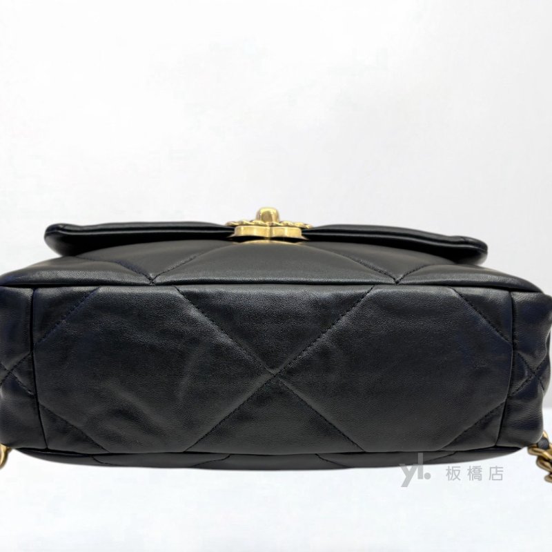 Y2004-CHANEL包包 黑羊皮金釦19包26CM AS1160-4