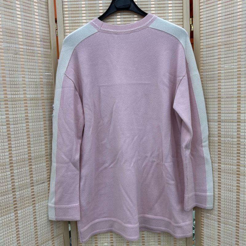 Chanel24春夏粉紅針織洋裝logo亮片釘珠 顏色很美 減齡款 34尺寸偏大-1