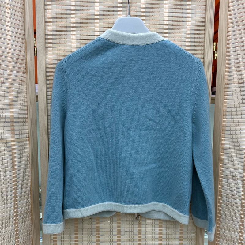 Chanel/香奈兒 25A撞色包邊羊絨開襟衫 36碼-1