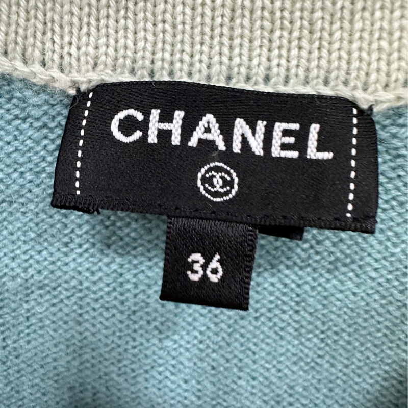 Chanel/香奈兒 25A撞色包邊羊絨開襟衫 36碼-2