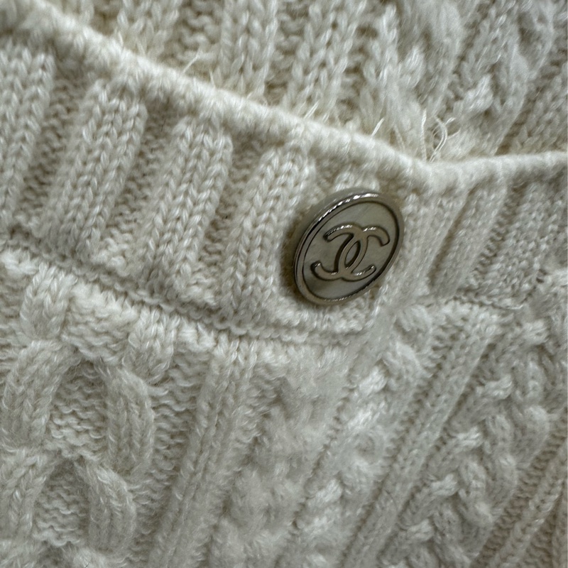 Chanel香奈兒23P學院風針織洋裝 34碼 黑粉撞色邊 無袖設計-4