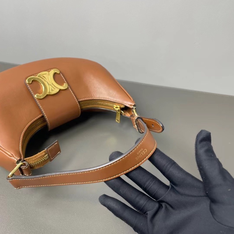 CELINE AVA凱旋門腋下包 金棕色經典款 柔軟小牛皮23*15*7 98新配件塵袋-2