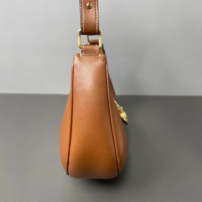 CELINE AVA凱旋門腋下包 金棕色經典款 柔軟小牛皮23*15*7 98新配件塵袋-4