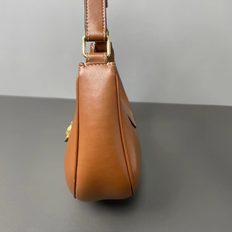 CELINE AVA凱旋門腋下包 金棕色經典款 柔軟小牛皮23*15*7 98新配件塵袋-5