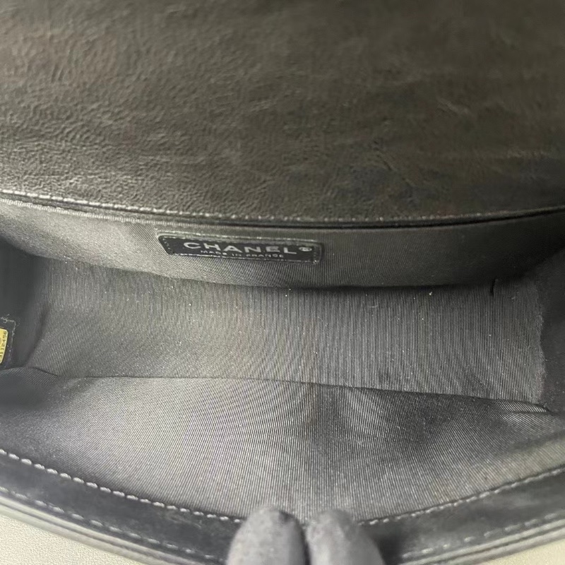 Chanel 宮廷限定重工款Leboy中號黑銀黑色牛皮復古銀扣翻蓋包斜背包鏈條包 24.5*14*7 98新配件塵袋保卡-3