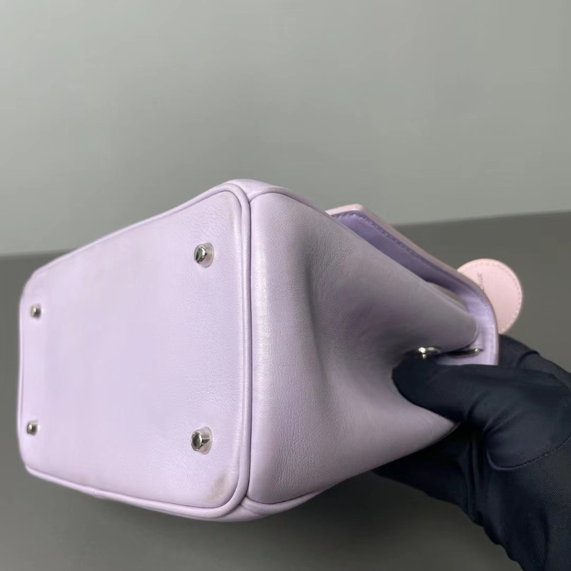 Dior 香芋紫小號Be Dior包 銀色金屬圓環提手配透明PVC裝飾片 20.5*16*10  98新配件塵袋-6