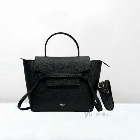 Y2010-CELINE Nano Belt黑色小牛皮鯰魚包