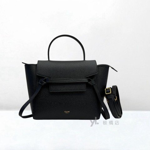 Y2010-CELINE Nano Belt黑色小牛皮鯰魚包-0