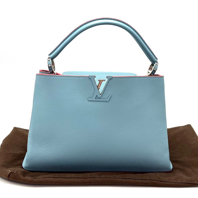 LV 藍紅拼色Capucines大號手提包36*22*13.5 98新配件塵袋-1