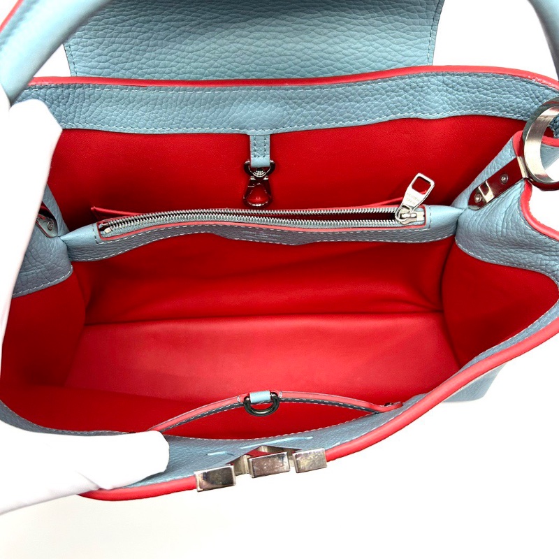 LV 藍紅拼色Capucines大號手提包36*22*13.5 98新配件塵袋-2