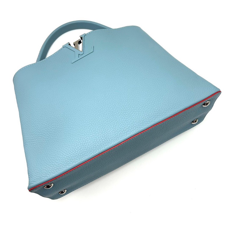 LV 藍紅拼色Capucines大號手提包36*22*13.5 98新配件塵袋-5