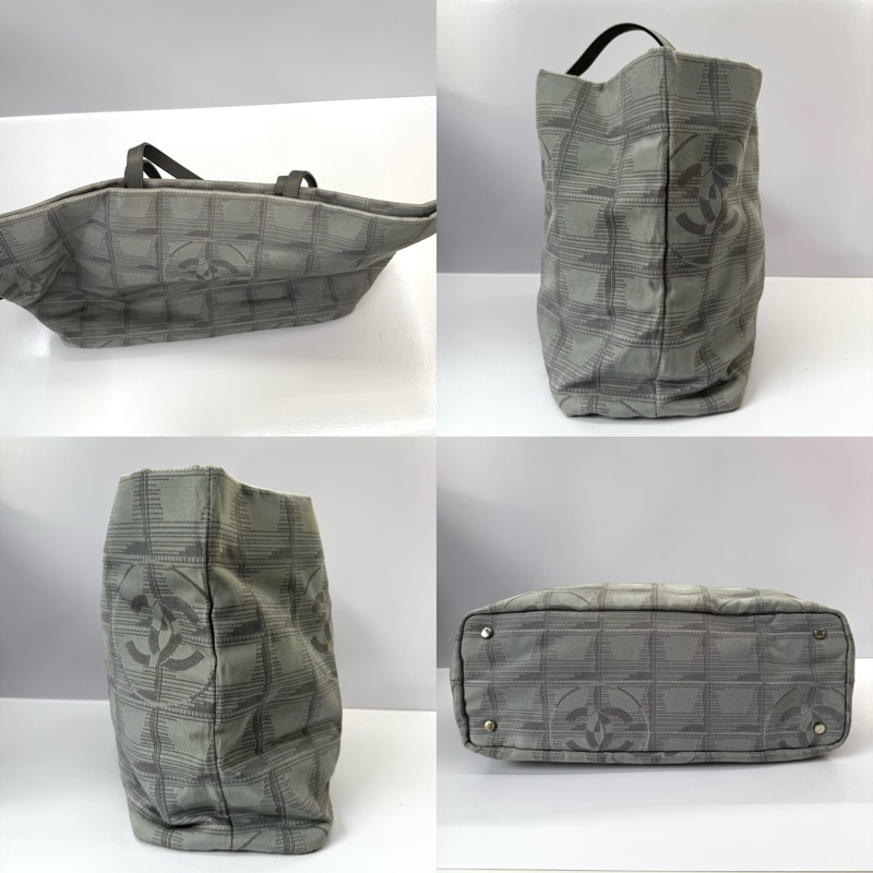 CHANEL 香奈兒 灰色冰格新旅行系列托特包 NEW TRAVEL LINE NO12 （無卡）-2