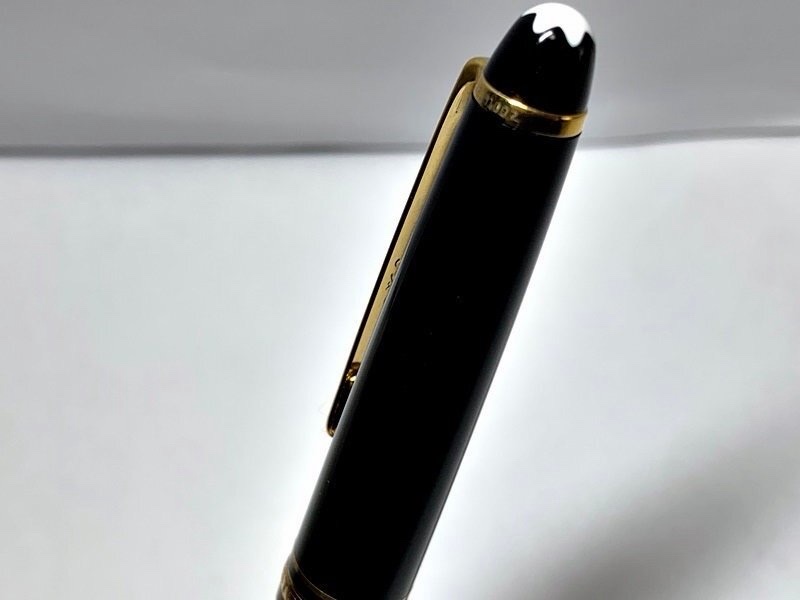 真品MONTBLANC 萬寶龍 Meisterstück 大師傑作(大班)鍍黃金經典原子筆-4