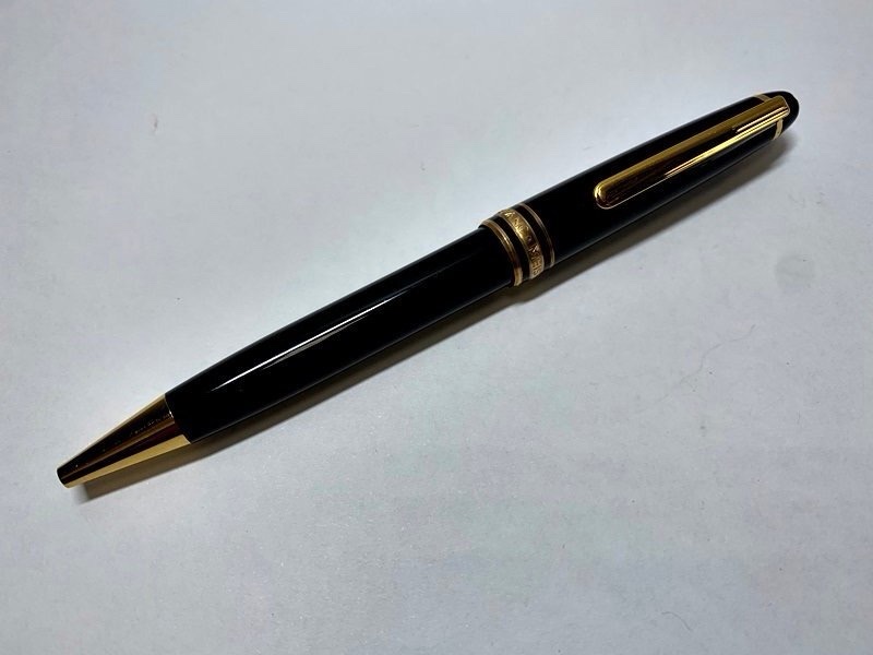 真品MONTBLANC 萬寶龍 Meisterstück 大師傑作(大班)鍍黃金經典原子筆-6