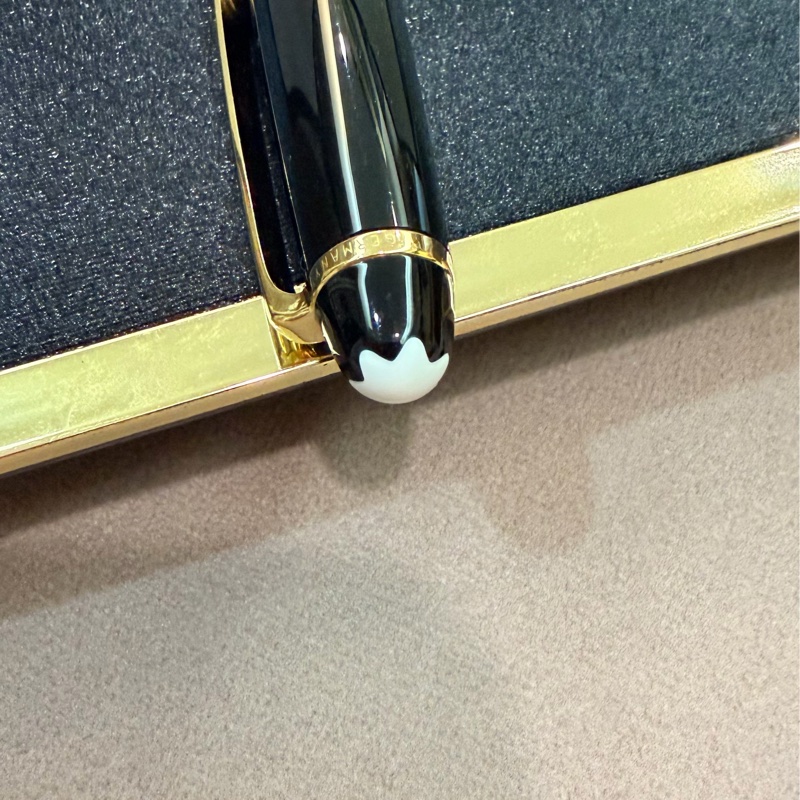 真品MONTBLANC 萬寶龍 Meisterstück 大師傑作（大班）鍍黃金經典原子筆 附盒裝保單-6