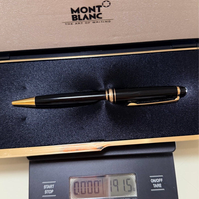 真品MONTBLANC 萬寶龍 Meisterstück 大師傑作（大班）鍍黃金經典原子筆 附盒裝保單-25