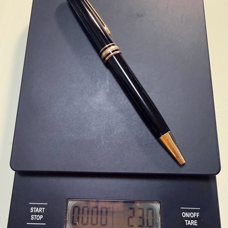 真品MONTBLANC 萬寶龍 Meisterstück 大師傑作（大班）鍍黃金經典原子筆 附盒裝保單-26