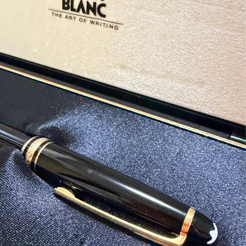 真品MONTBLANC 萬寶龍 Meisterstück 大師傑作（大班）鍍黃金經典原子筆 附盒裝保單-27