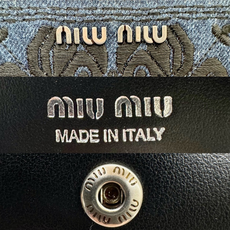 Miu Miu 丹寧牛仔布對折短夾. 5MV204-6