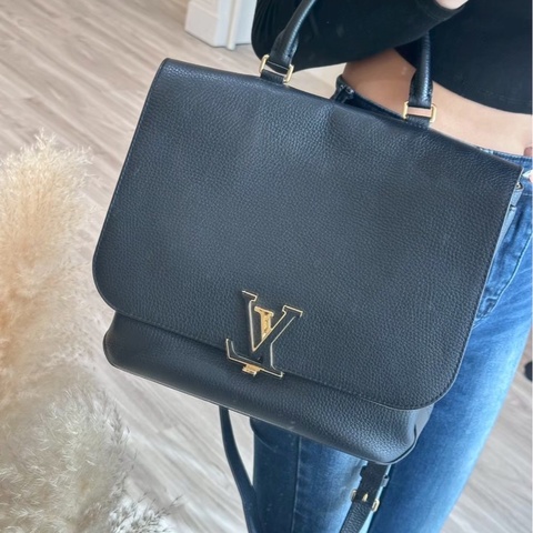 LV✨Louis Vuitton Volta 黑色全皮手提包肩背包翻蓋包