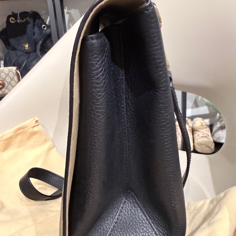 LV✨Louis Vuitton Volta 黑色全皮手提包肩背包翻蓋包-14