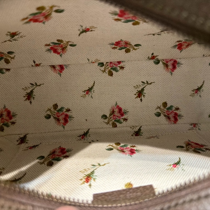 GUCCI 古馳 476466 經典GG Supreme帆布印花雙色織帶相機斜揹包(棕色)-13