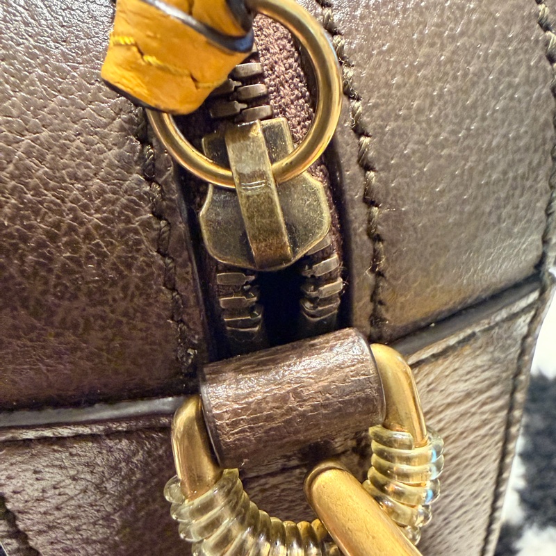 GUCCI 古馳 476466 經典GG Supreme帆布印花雙色織帶相機斜揹包(棕色)-14