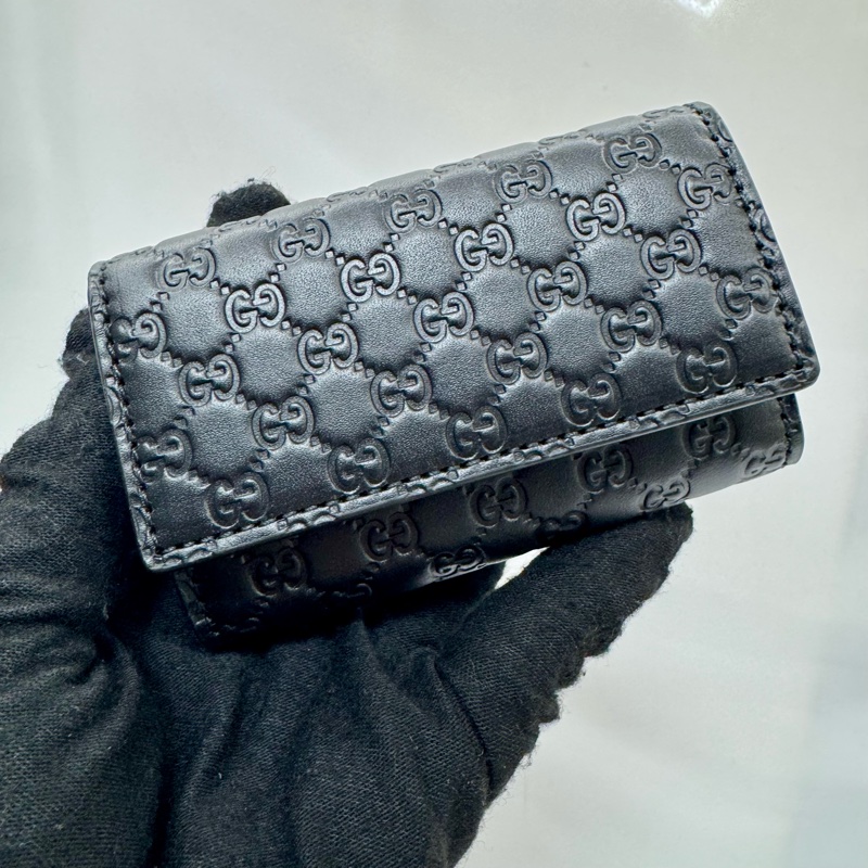 Gucci 古馳 GG Shima 壓紋皮革六連鑰匙包（型號 150402）-1