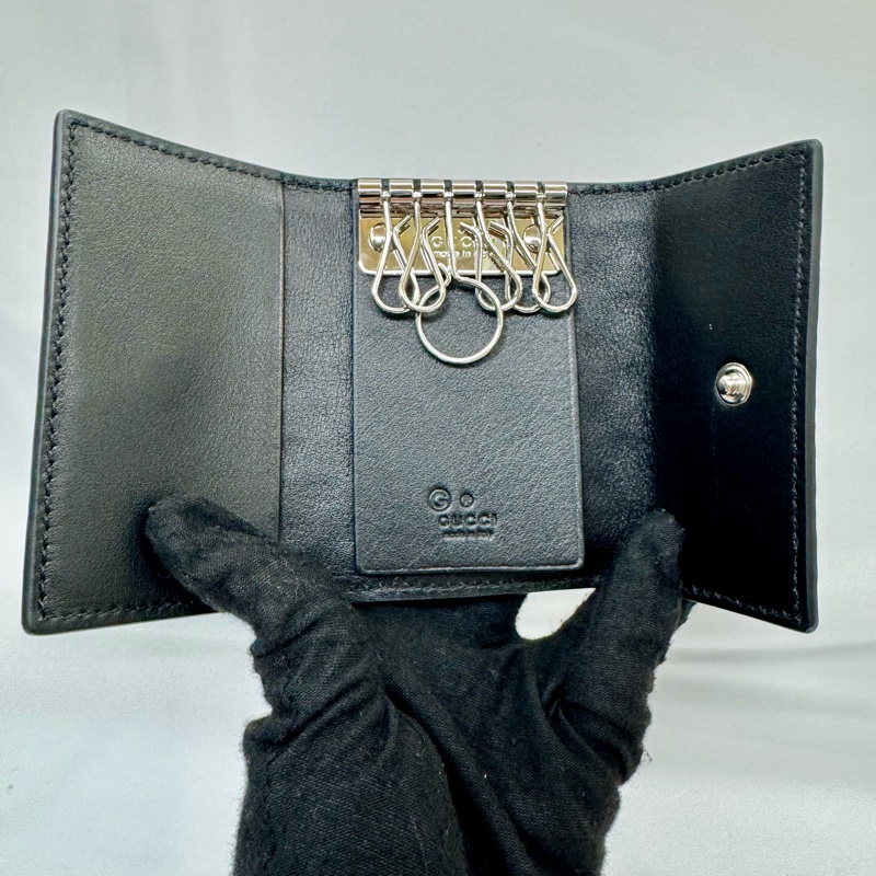 Gucci 古馳 GG Shima 壓紋皮革六連鑰匙包（型號 150402）-5